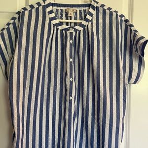 J Crew Point Sur top Size Medium Blue/White stripe
